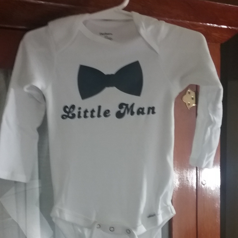 Custom 18 Month Onsie with Little Man and Bow Tie